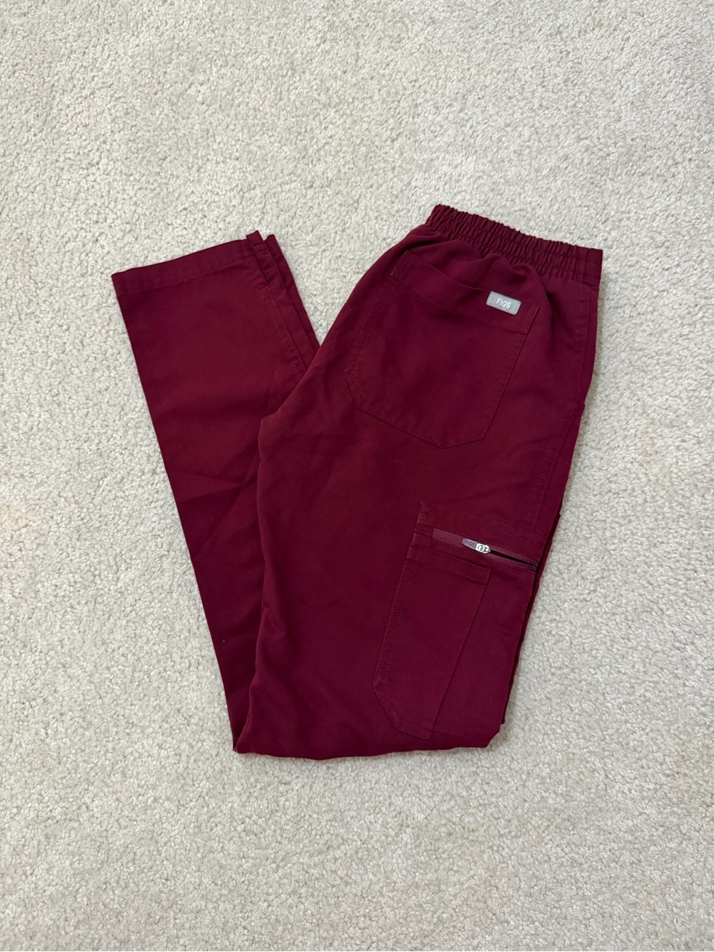 Figs Yola Scrub Pants XXS Burgundy